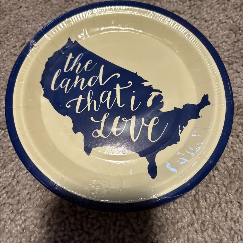My Minds Eye THE LAND THAT I LOVE USA Map Paper Plates 8, 7”